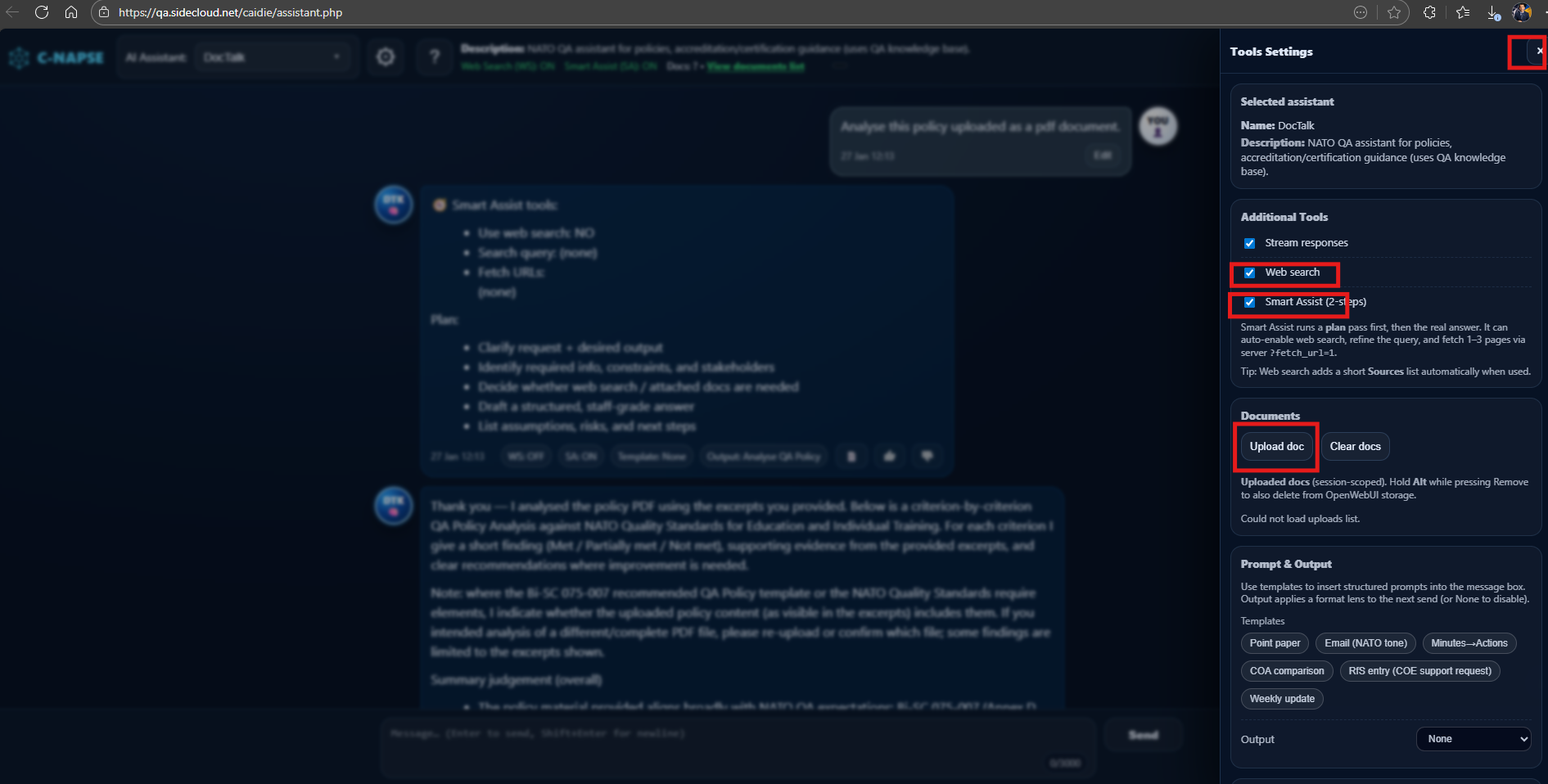 DocTalk QAP AI analysis - Step 3